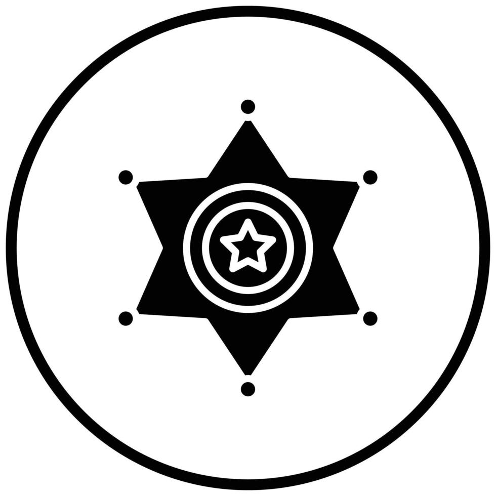 Sheriff Badge Icon Style vector