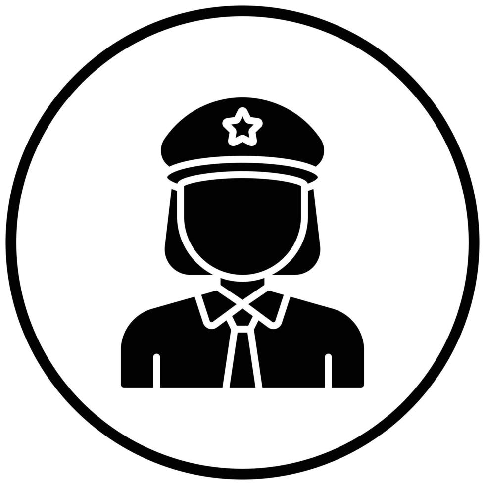 Lady Police Icon Style vector