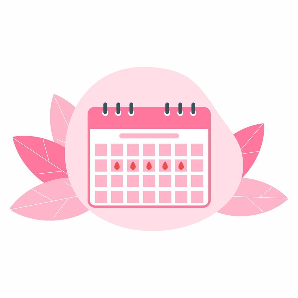 calendario de menstruación. ilustración vectorial salud de la mujer. vector