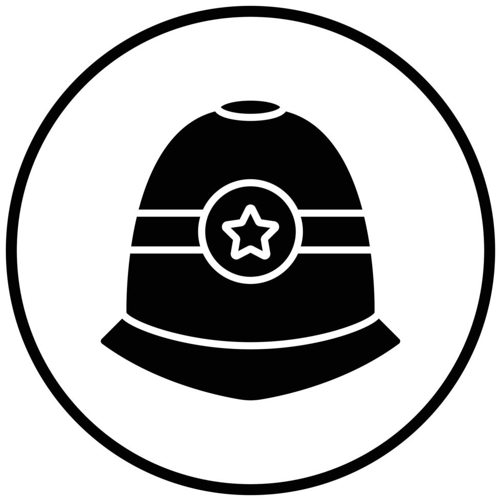 estilo de icono de casco de policía vector