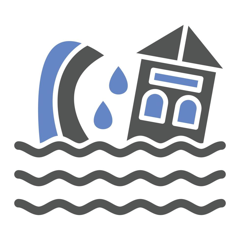 estilo de icono de tsunami vector