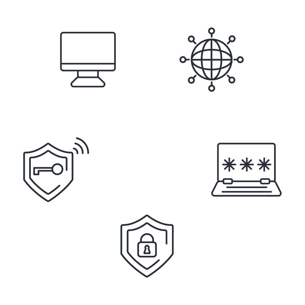 IPSec. Internet and Protection Network icons set . IPSec. Internet and Protection Network pack symbol vector elements for infographic web