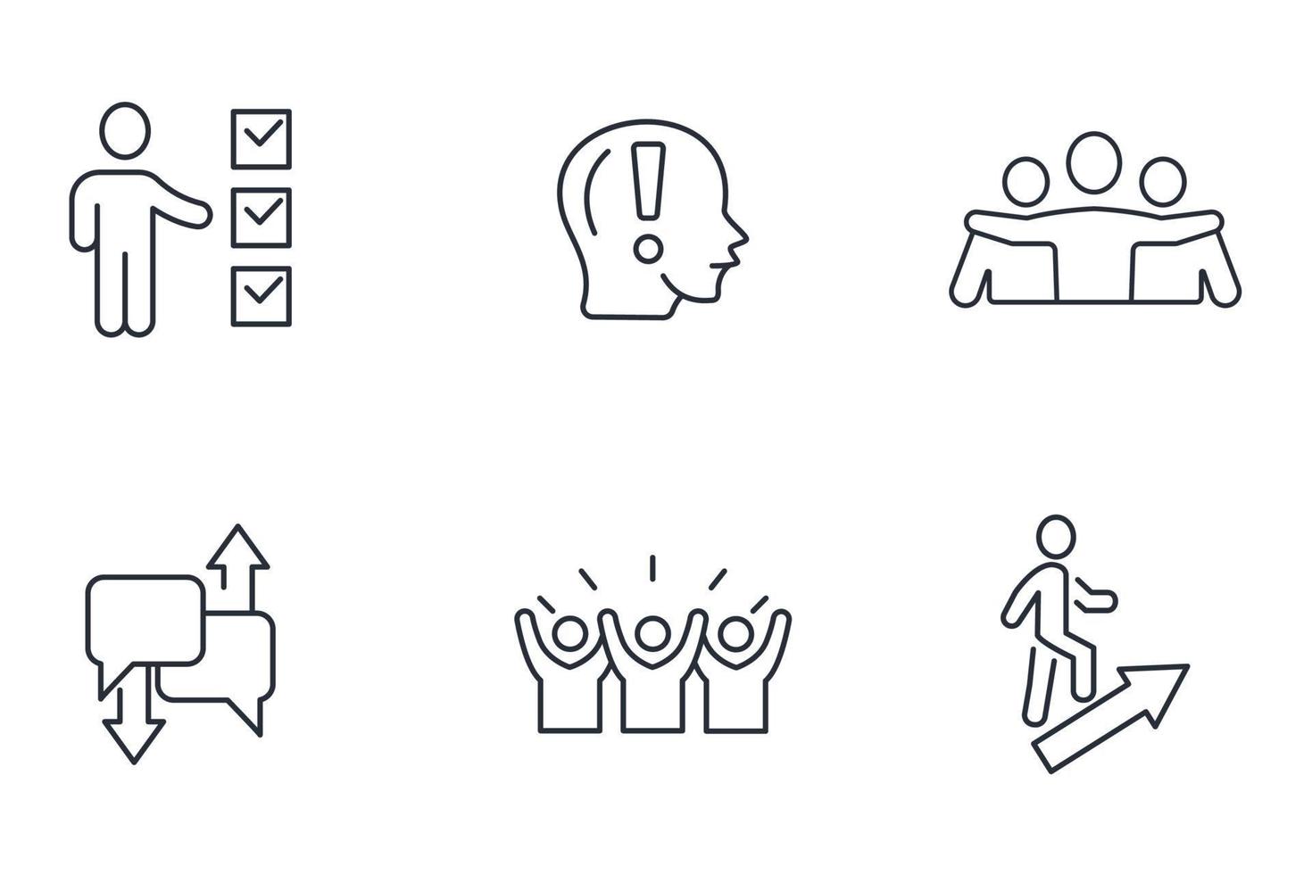 Soft Skills Word icons set . Soft Skills Word pack symbol vector elements for infographic web