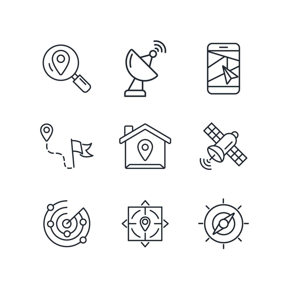 navigation icons set . navigation pack symbol vector elements for infographic web