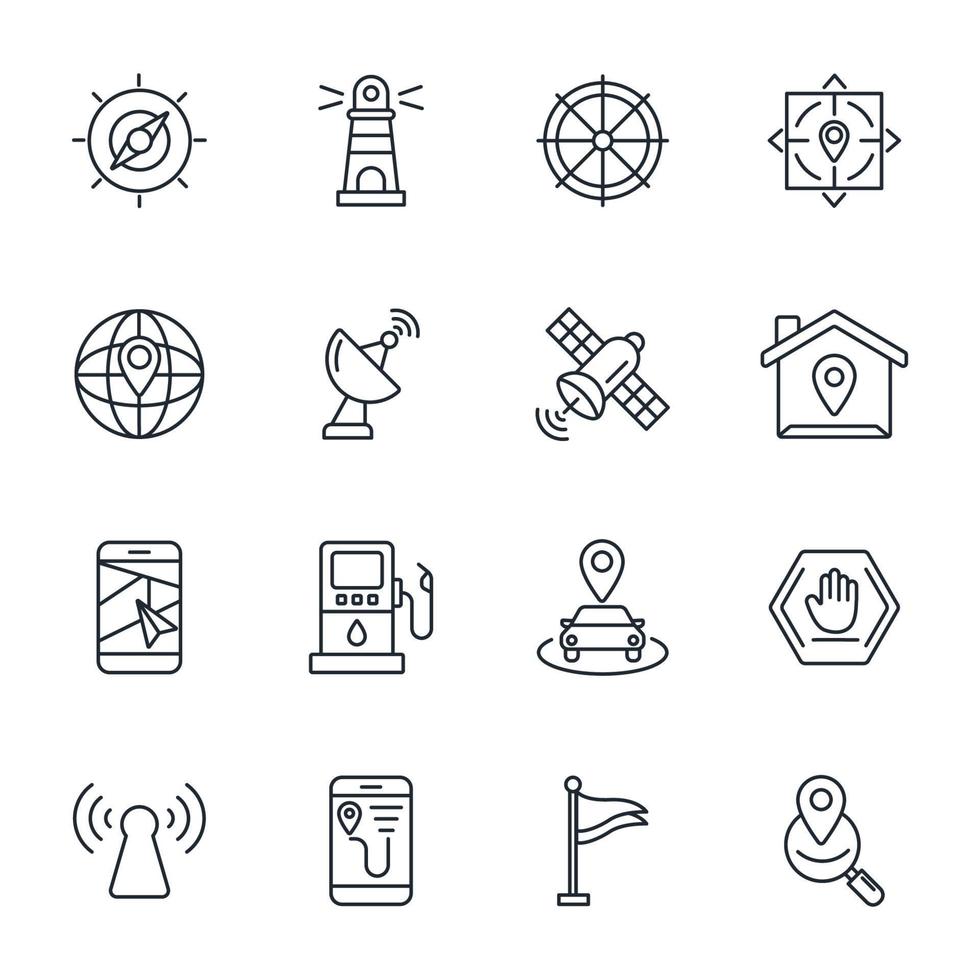 navigation icons set . navigation pack symbol vector elements for