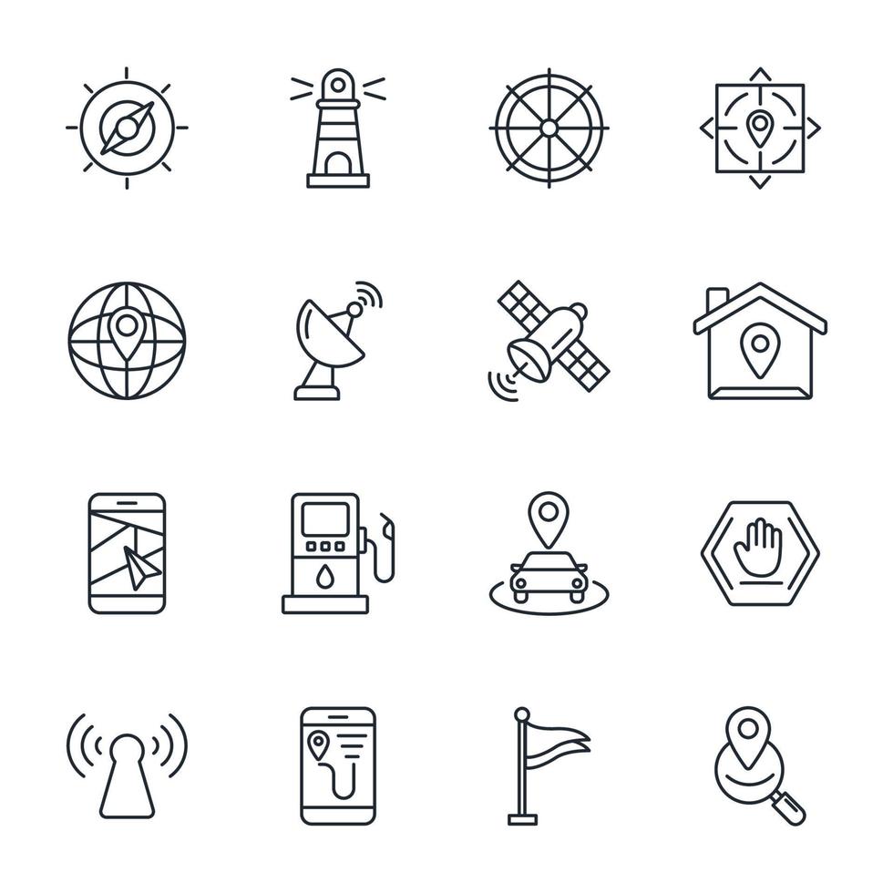 navigation icons set . navigation pack symbol vector elements for infographic web