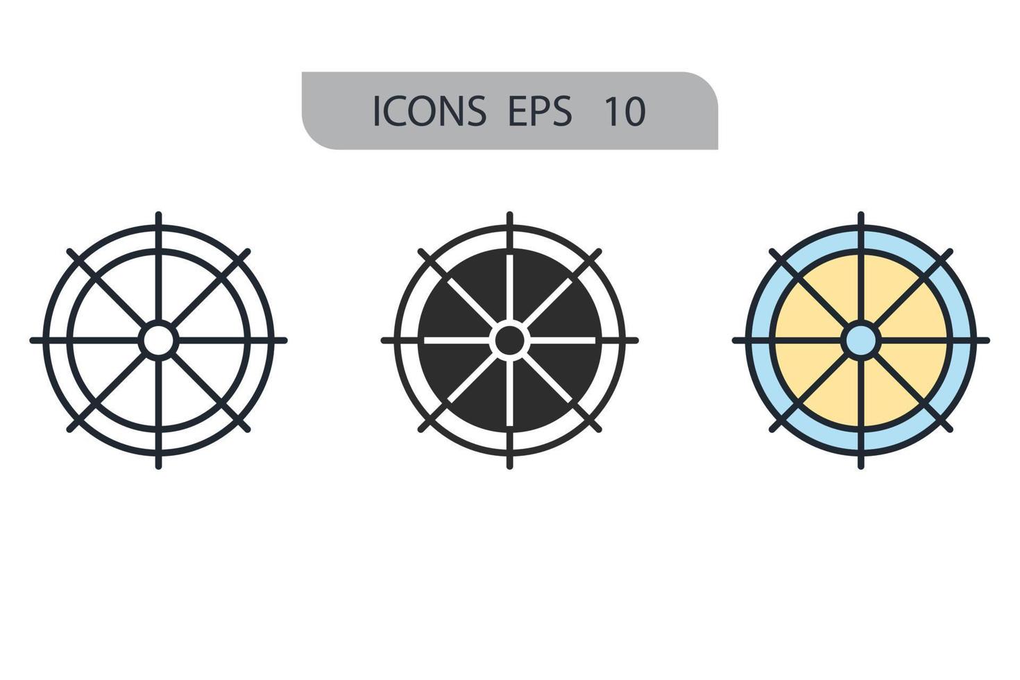 iconos de timón símbolo elementos vectoriales para web infográfico vector