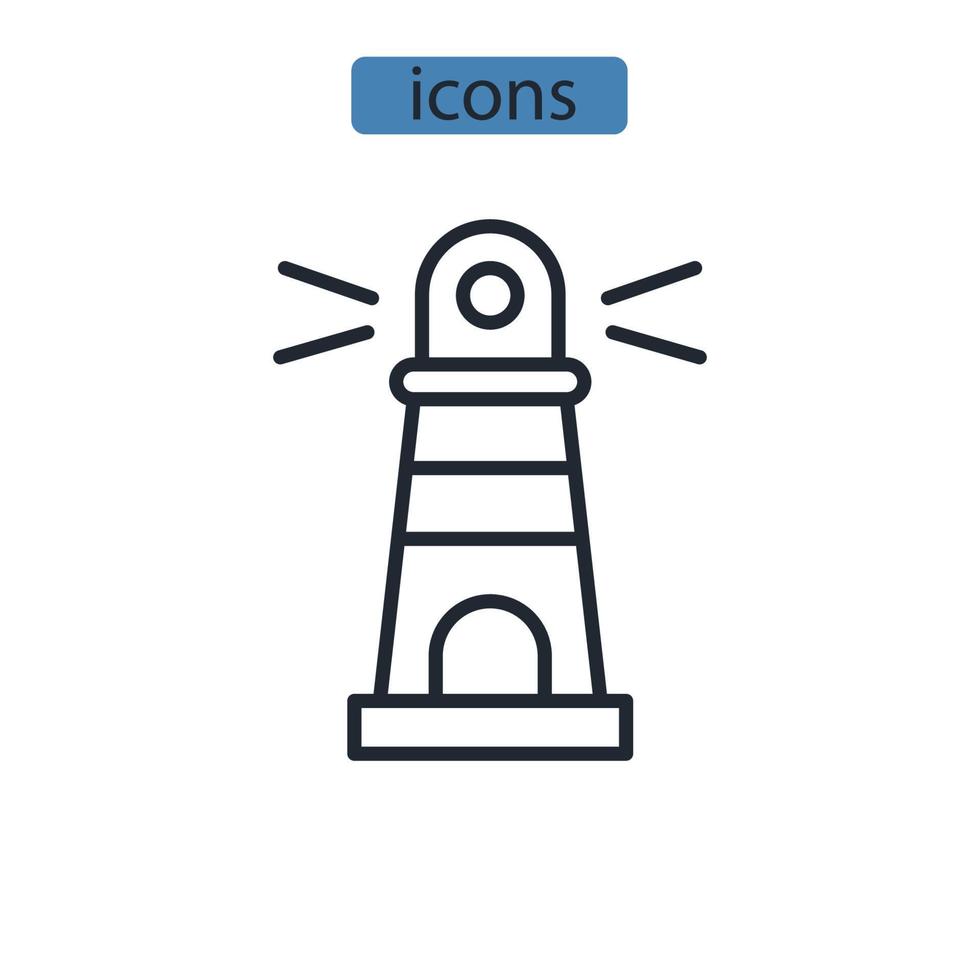 Lighthouse icons  symbol vector elements for infographic web