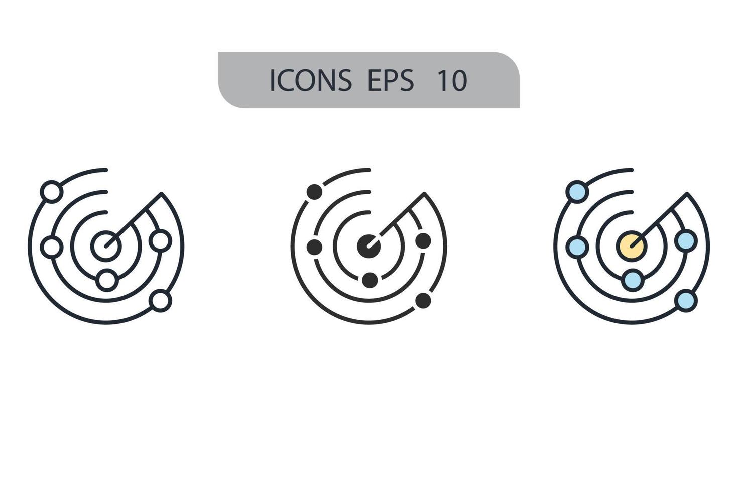 iconos de radar símbolo elementos vectoriales para web infográfico vector