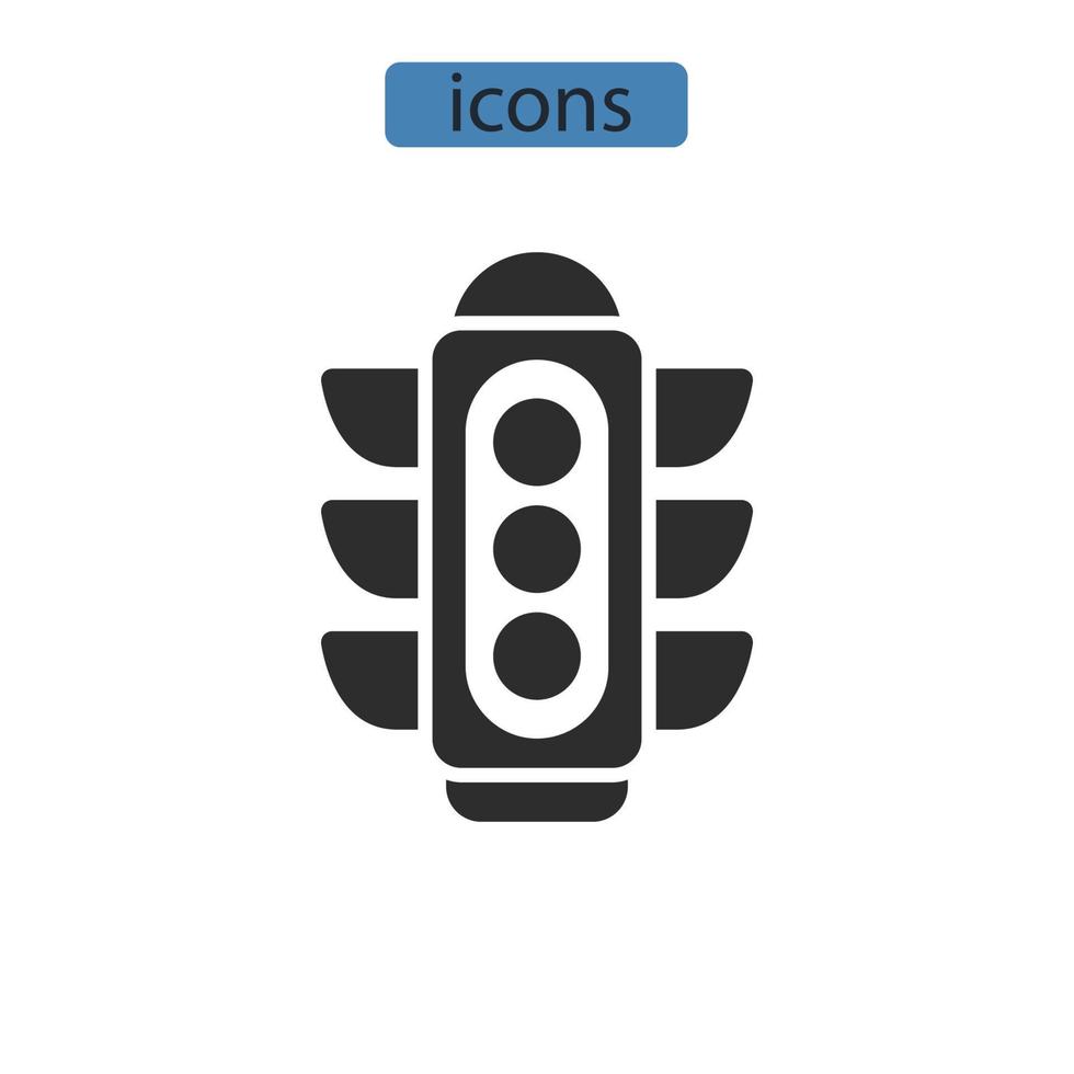 traffic light icons  symbol vector elements for infographic web