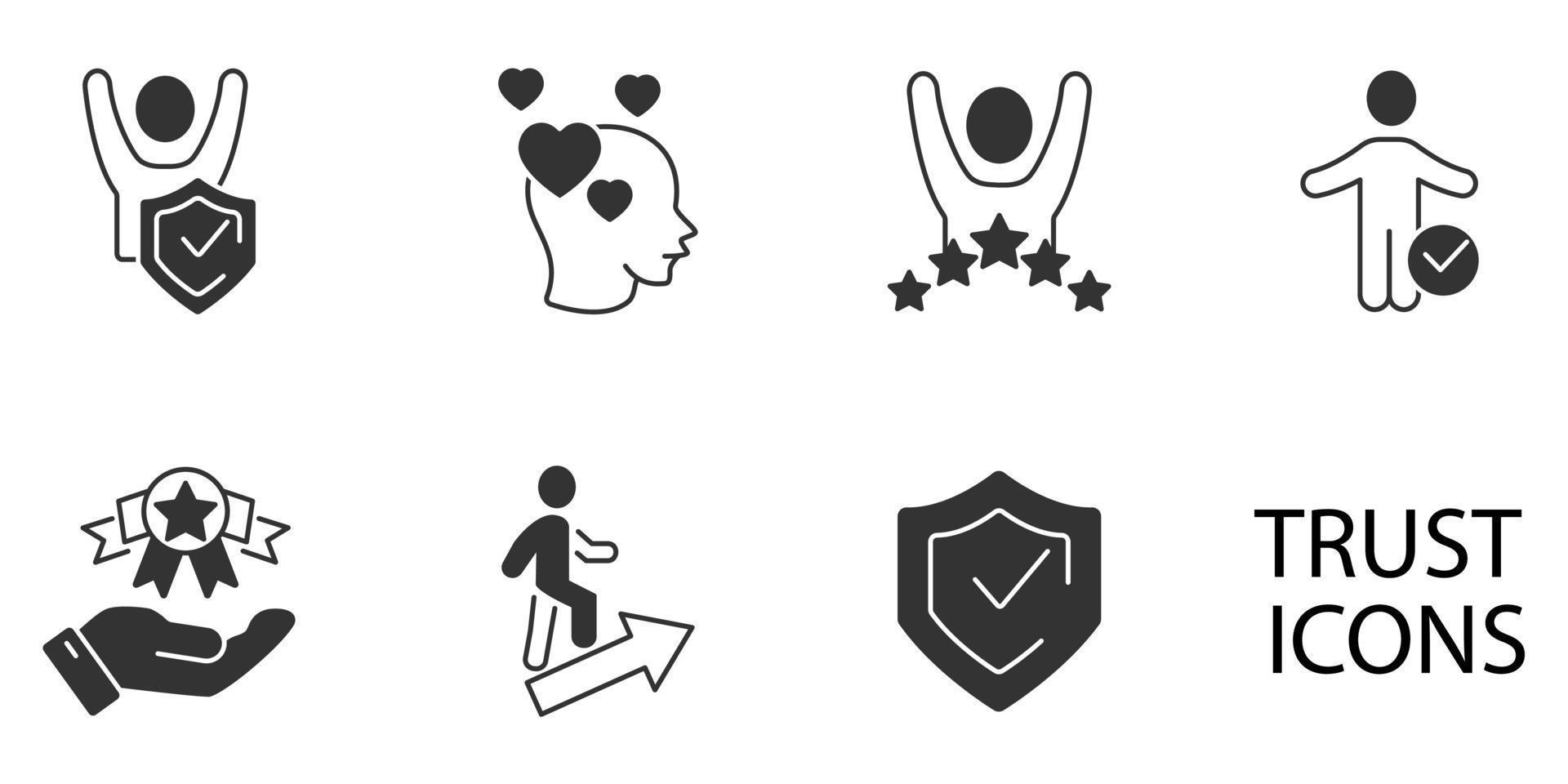 trust building icons set . trust building pack symbol vector elements for infographic web