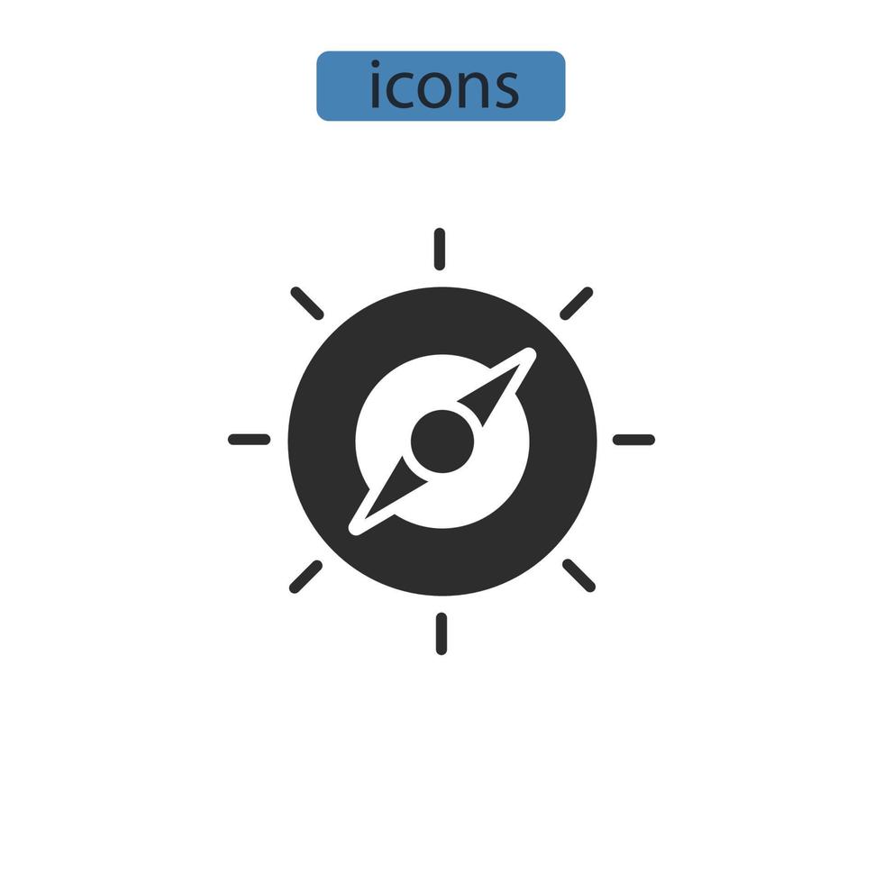Compass icons  symbol vector elements for infographic web