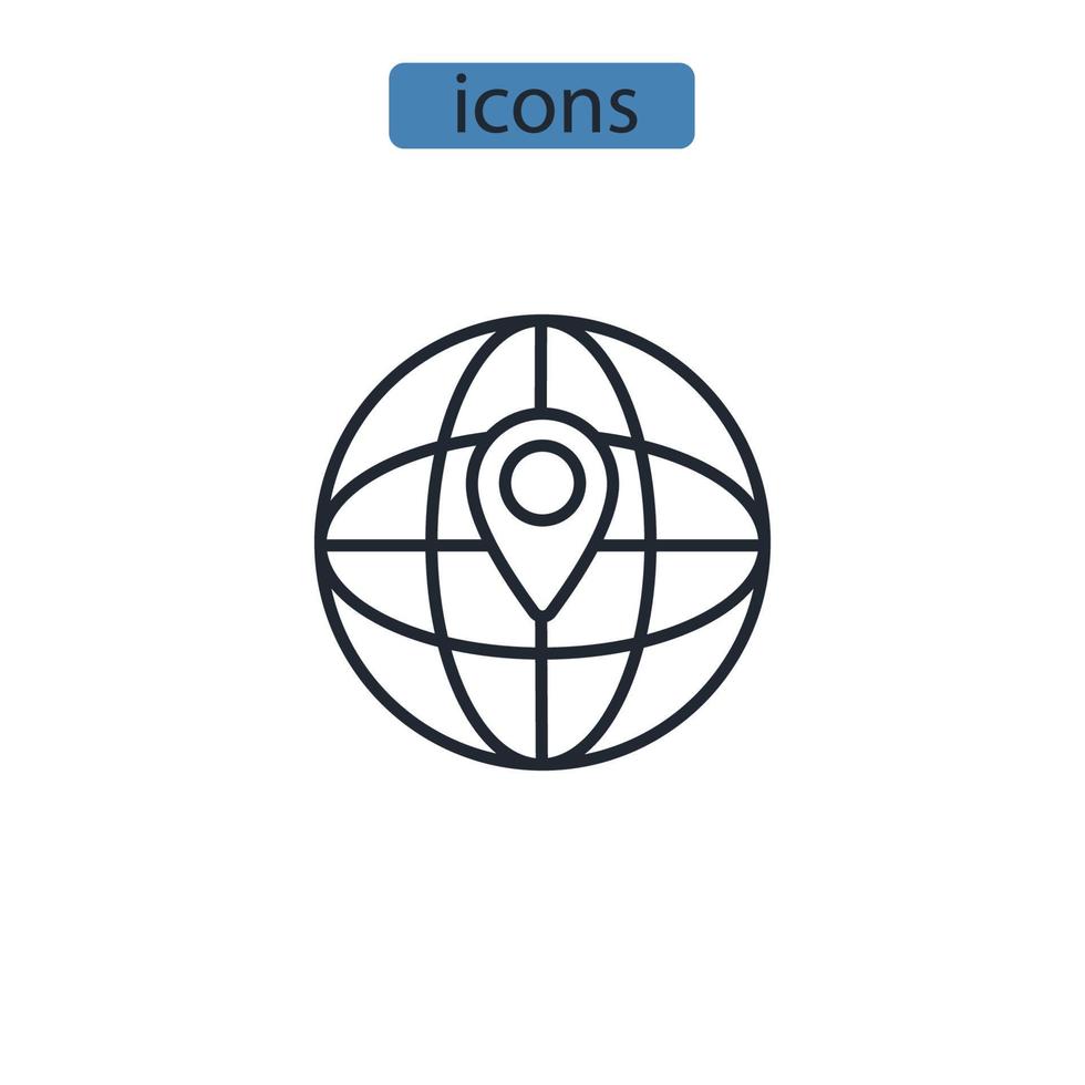 globe icons  symbol vector elements for infographic web