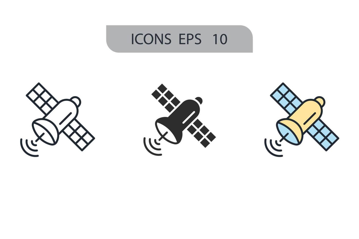 iconos de satélite símbolo elementos vectoriales para web infográfico vector