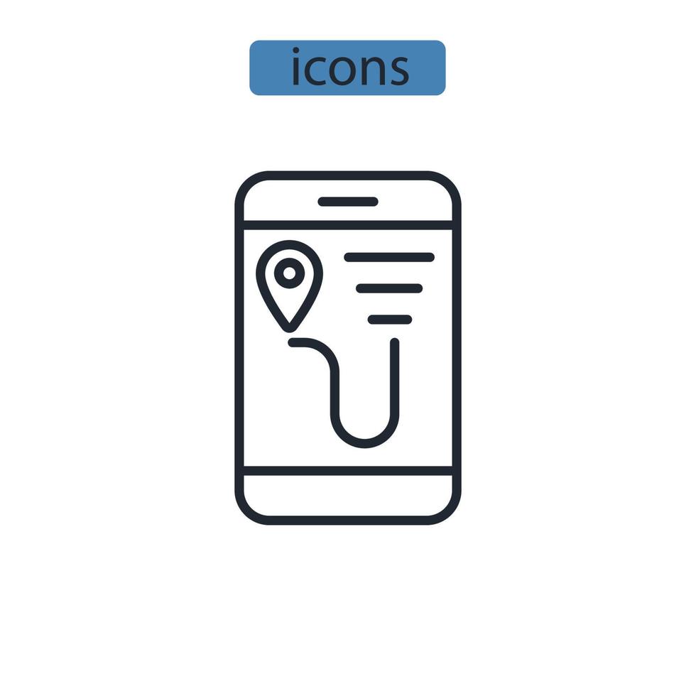 iconos de navegación de mapa símbolo elementos vectoriales para web infográfico vector