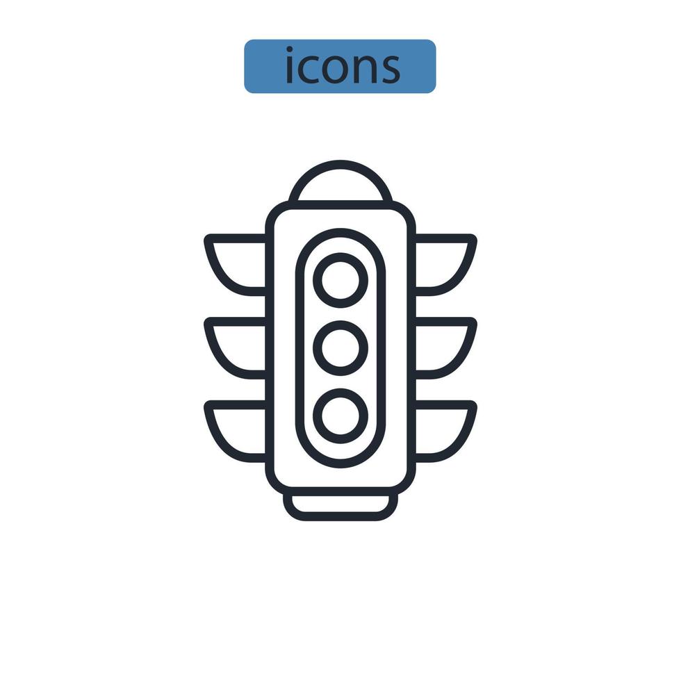 traffic light icons  symbol vector elements for infographic web