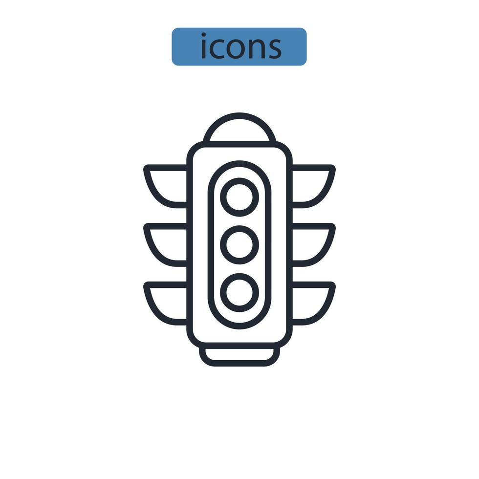 iconos de semáforo símbolo elementos vectoriales para web infográfico vector