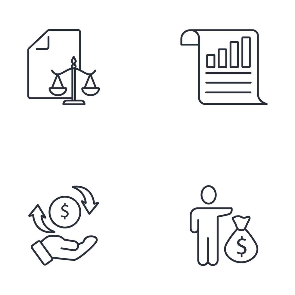 financial statements icons set . financial statements pack symbol vector elements for infographic web