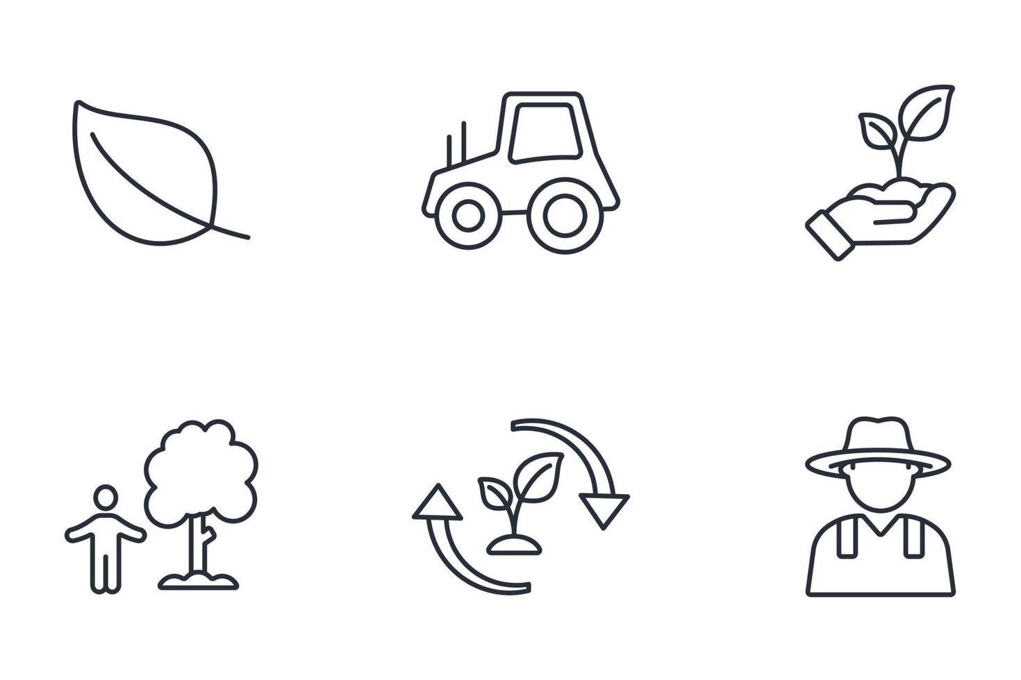 conjunto de iconos de permacultura. elementos de vector de símbolo de paquete de permacultura para web infográfico