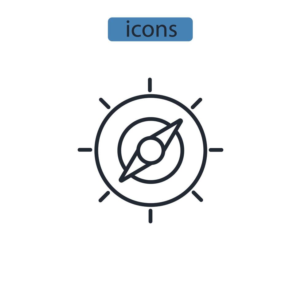 Compass icons  symbol vector elements for infographic web