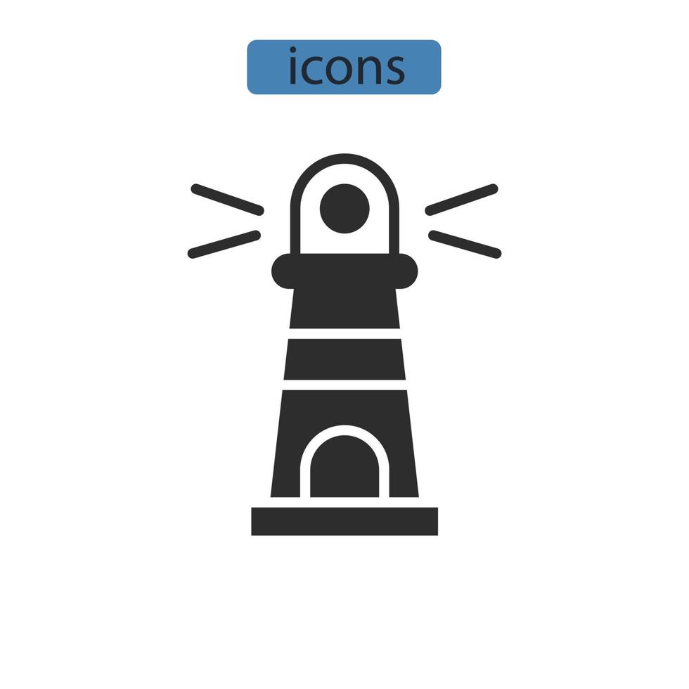 Lighthouse icons  symbol vector elements for infographic web