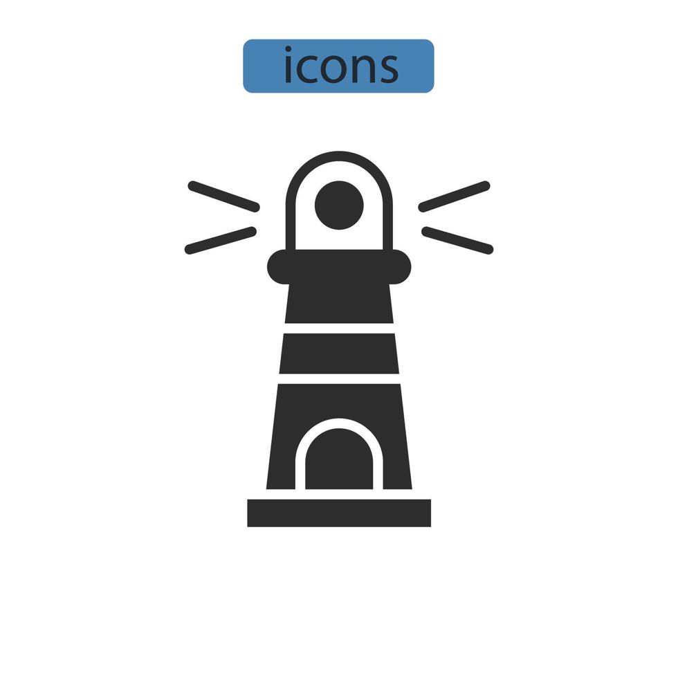 Lighthouse icons  symbol vector elements for infographic web