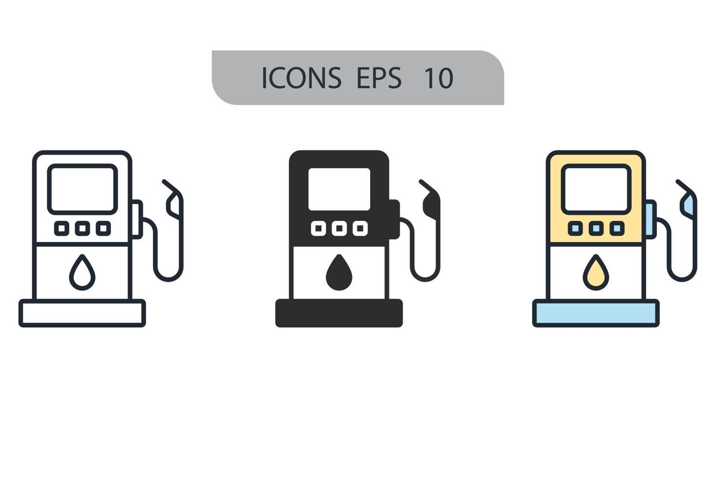 gasolinera iconos símbolo vector elementos para infografía web
