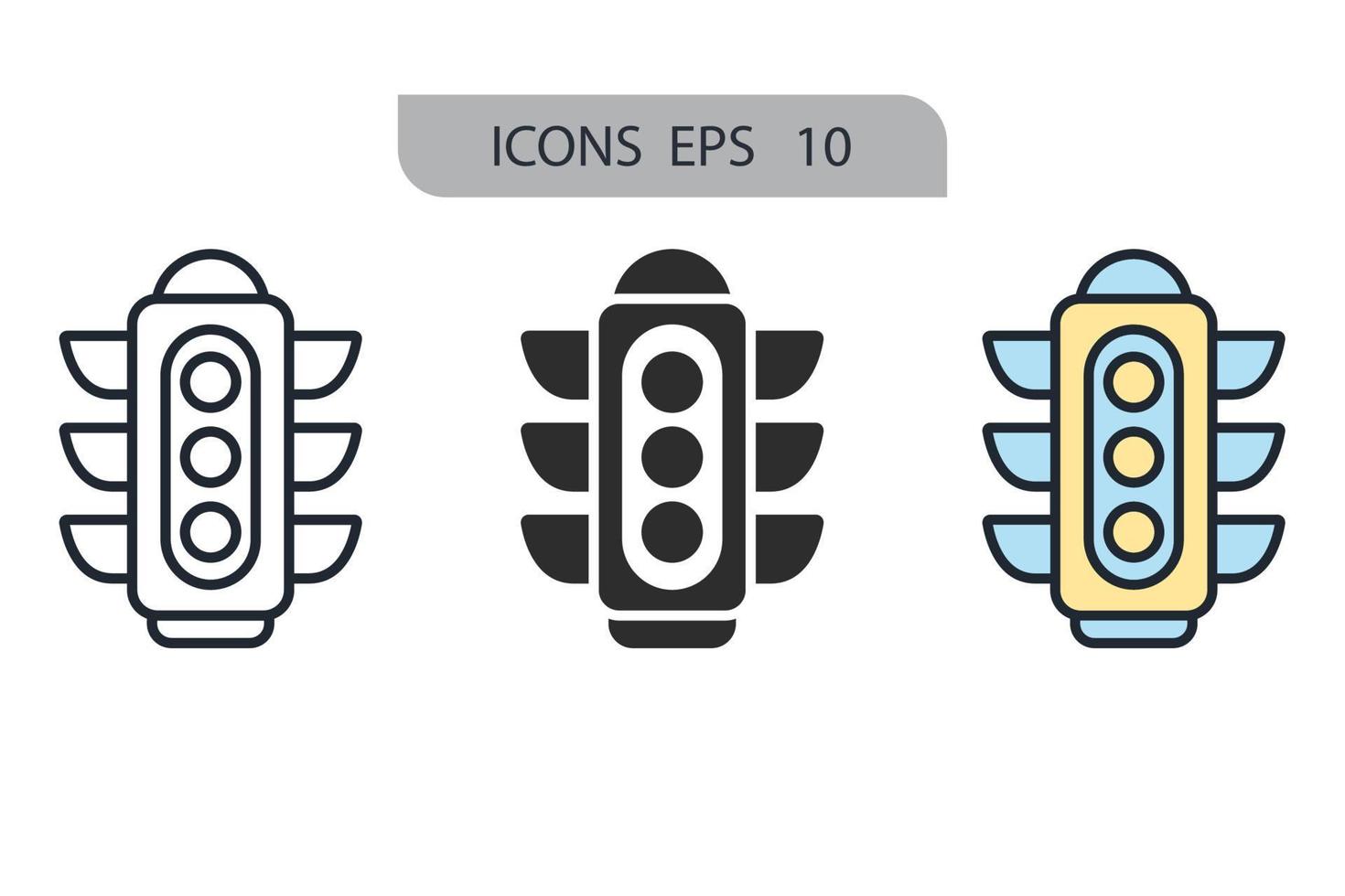 iconos de semáforo símbolo elementos vectoriales para web infográfico vector