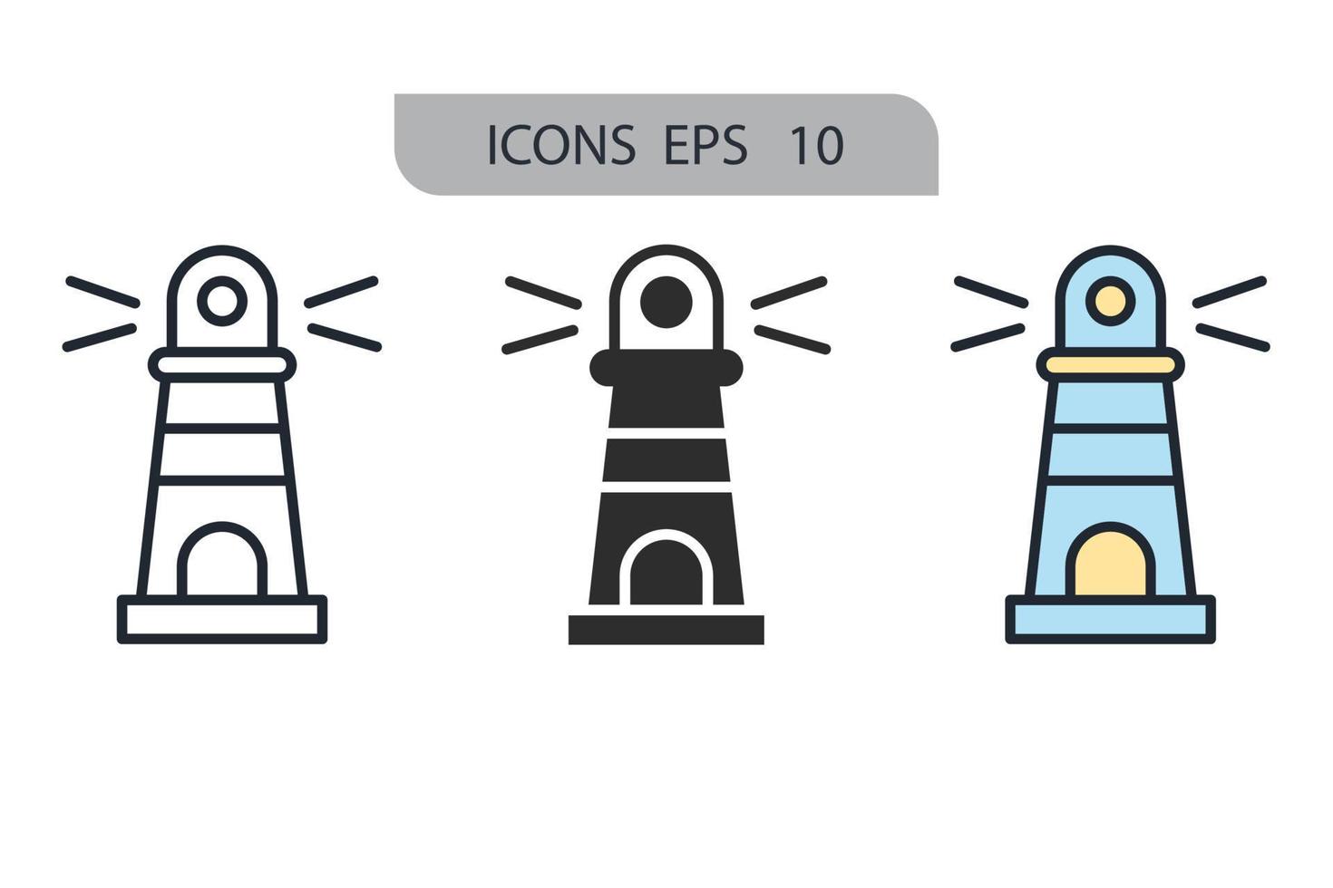 Lighthouse icons  symbol vector elements for infographic web