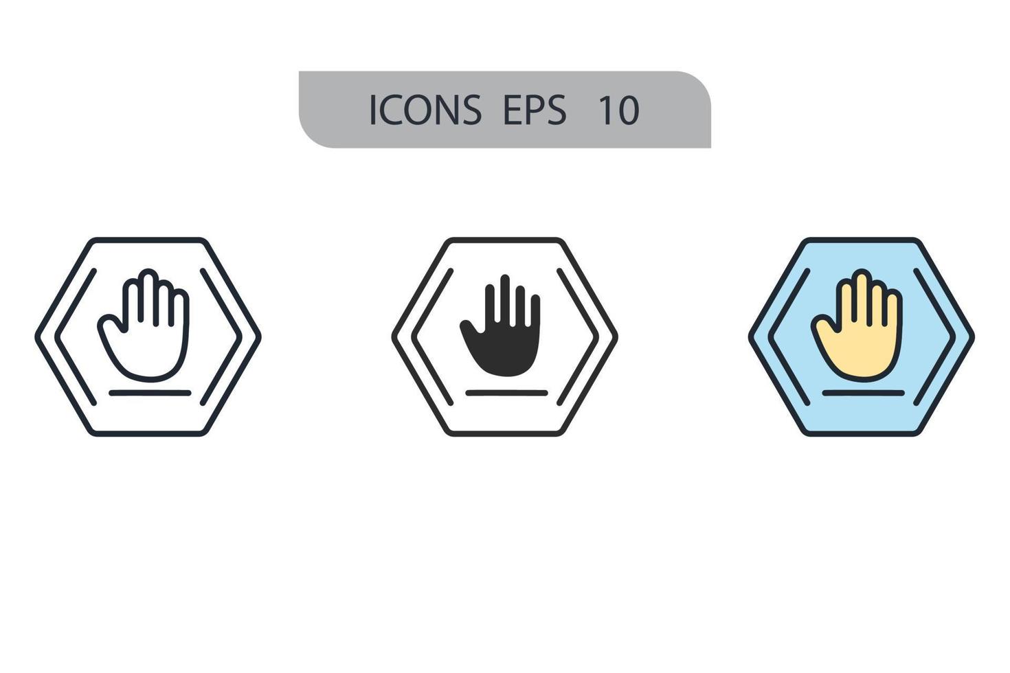 Stop icons  symbol vector elements for infographic web