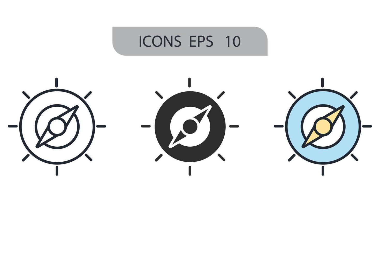 iconos de brújula símbolo elementos vectoriales para web infográfico vector