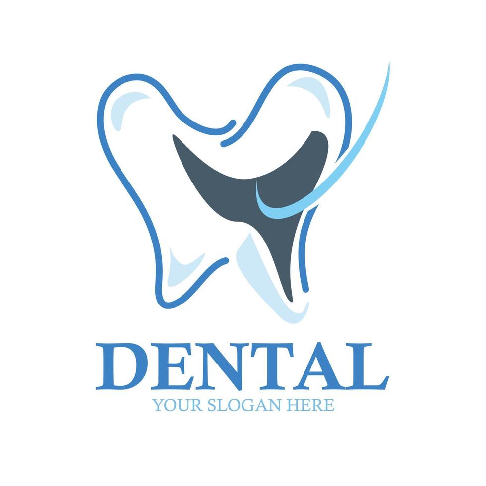 plantilla de vector de diseño abstracto de logotipo dental de clínica dental en estilo lineal. icono de concepto de logotipo de dentista.