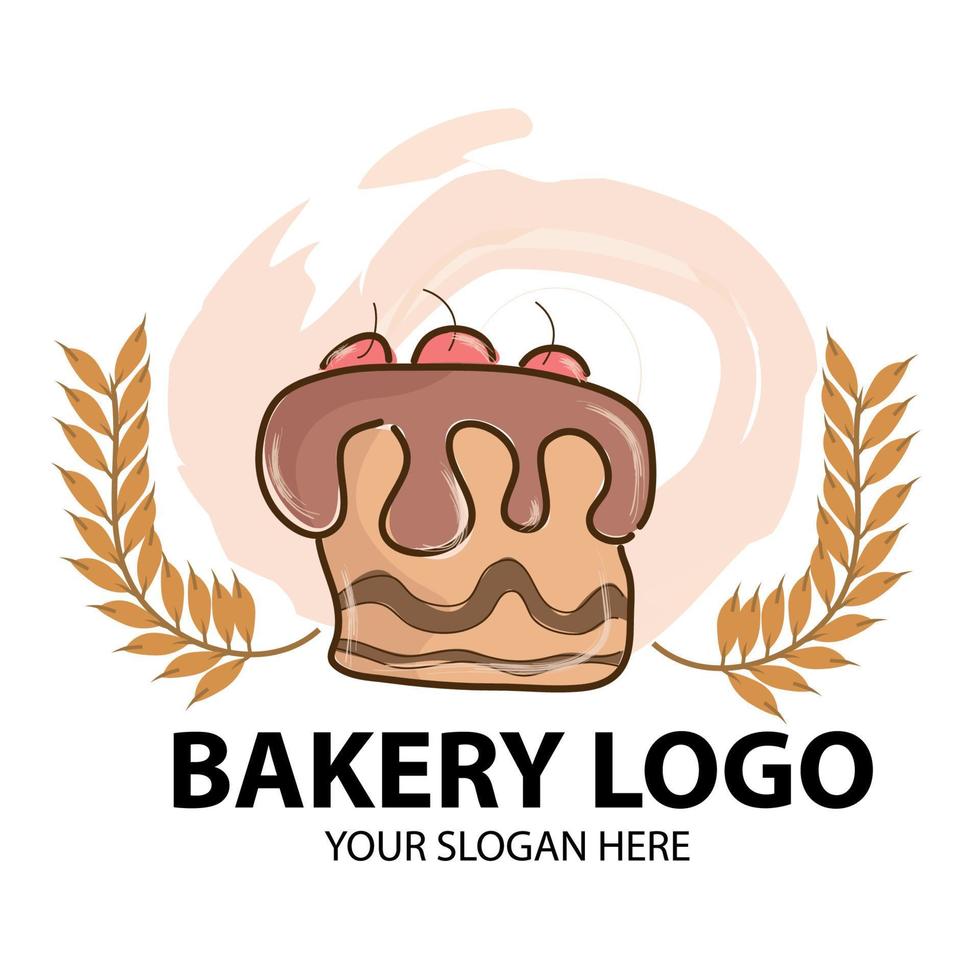 Bakery logo. Cake bakery cake shop. Modern simple cute funny. Branding for bakeries, bakeries and pastry shops, cafes and restaurants, etc. vector