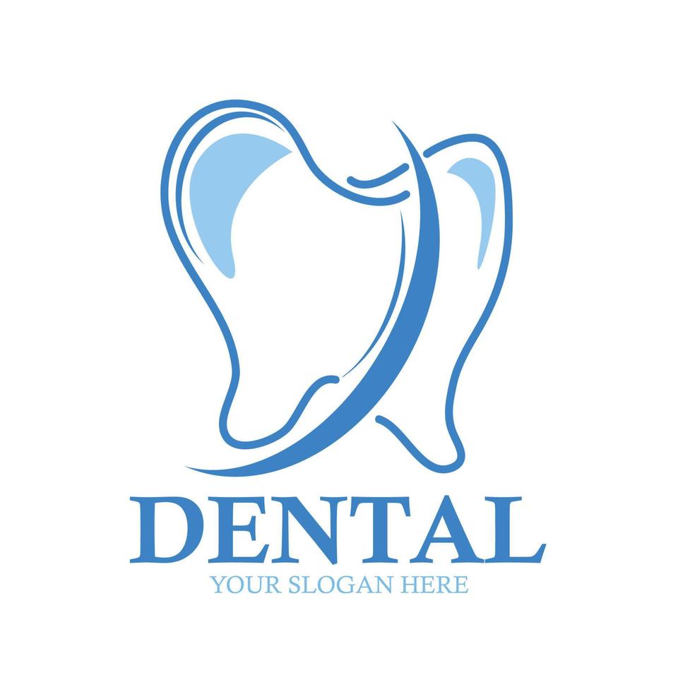 diseño de logotipo dental, vector de plantilla de logotipo de cuidado dental, concepto de logotipo de empresa de diseño de logotipo de clínica dental
