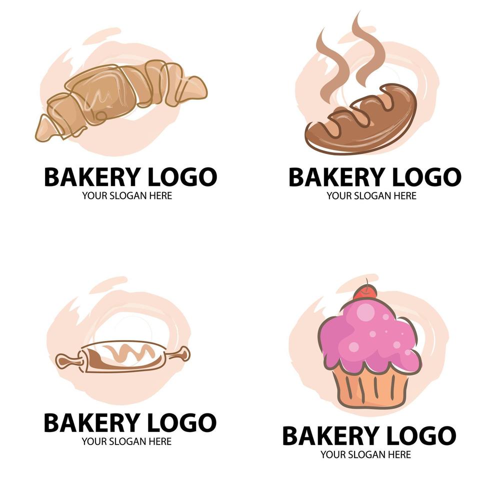 conjunto de logotipos, etiquetas, iconos, insignias y elementos de diseño de panadería vintage vector