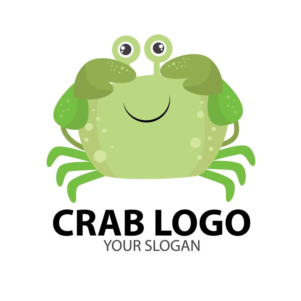 diseño de logotipo de símbolo de vida silvestre de animal de cangrejo verde vector