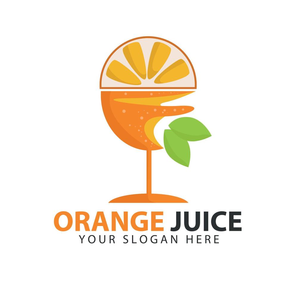 logotipo de jugo de fruta. logo de bebida fresca, logo de jugo de naranja vector