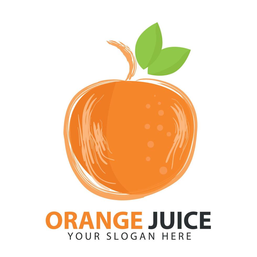 diseño de ilustración de icono de vector de diseño de logotipo de jugo de naranja