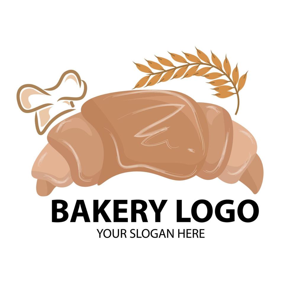 Vector logo for bakery, poster with fresh baked goods for breakfast, illustration for cafe menu