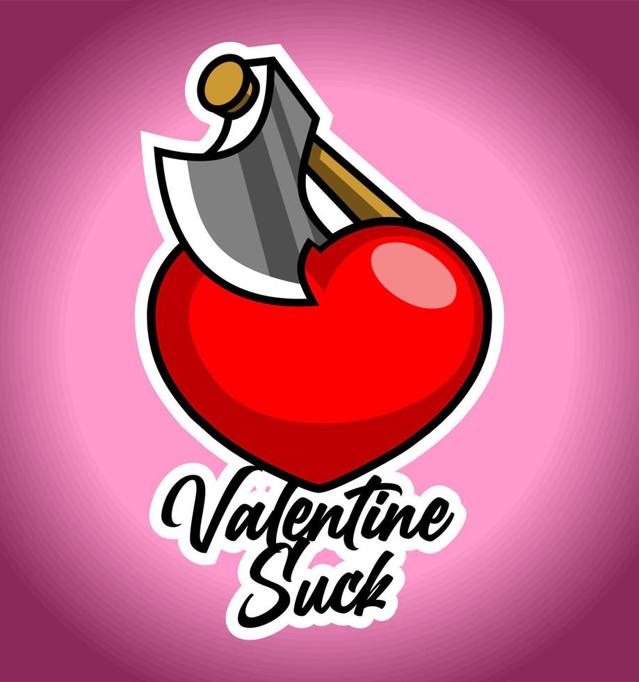 heart split with an ax vector