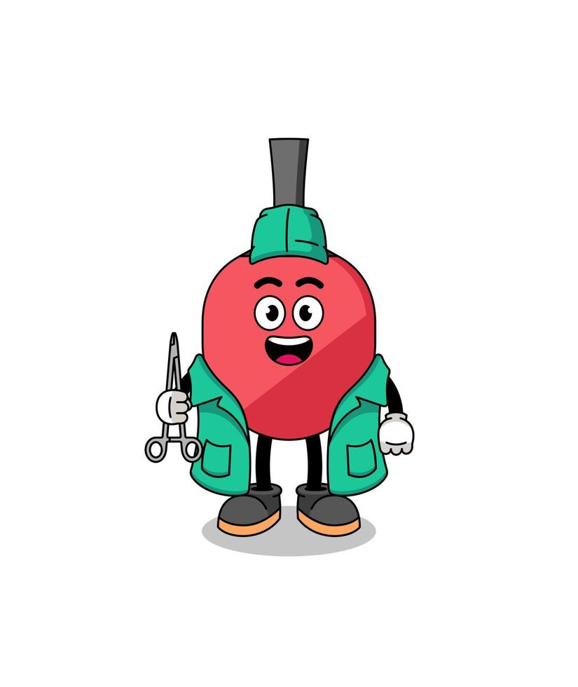 Illustration of table tennis racket mascot as a surgeon vector