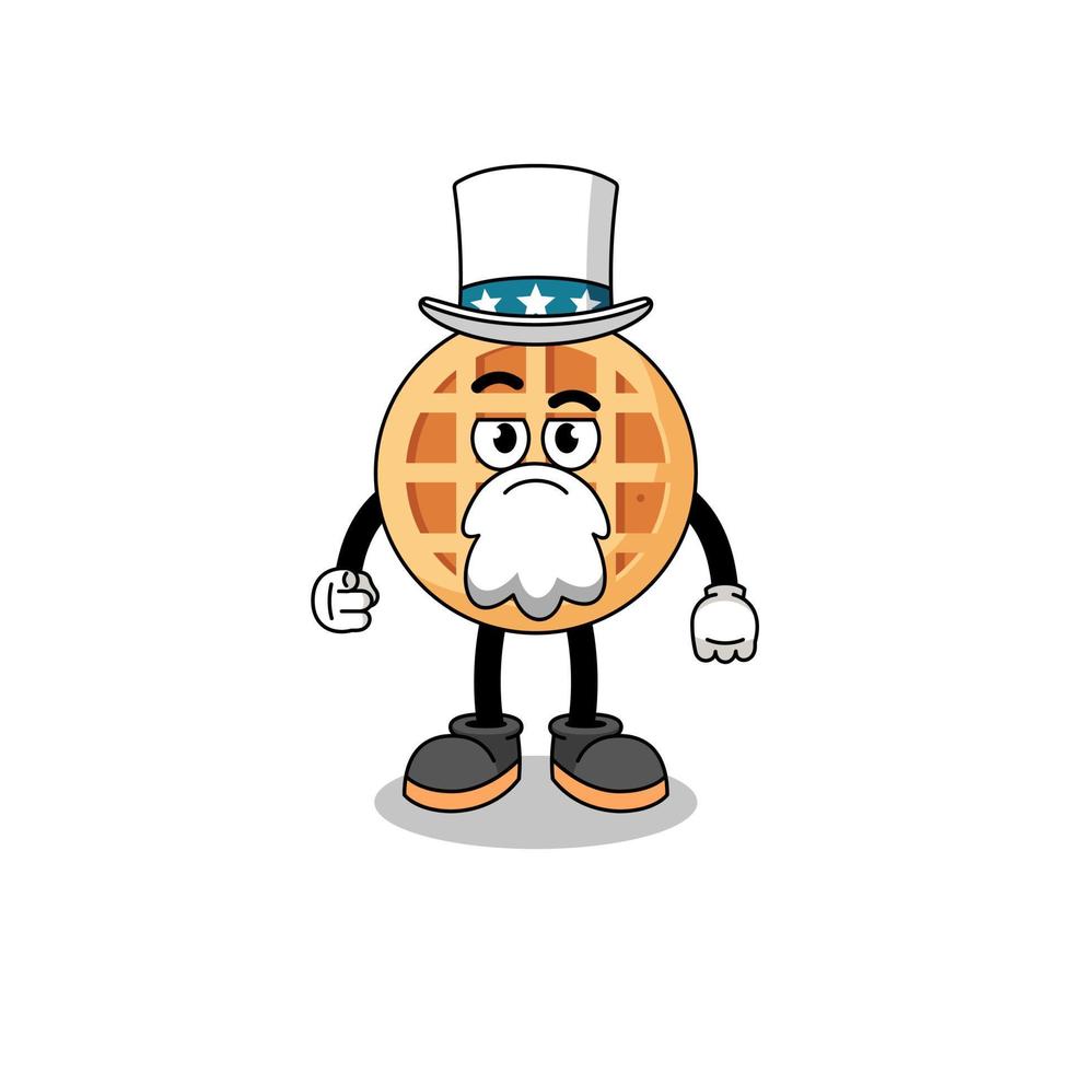 Illustration of circle waffle cartoon with i want you gesture vector