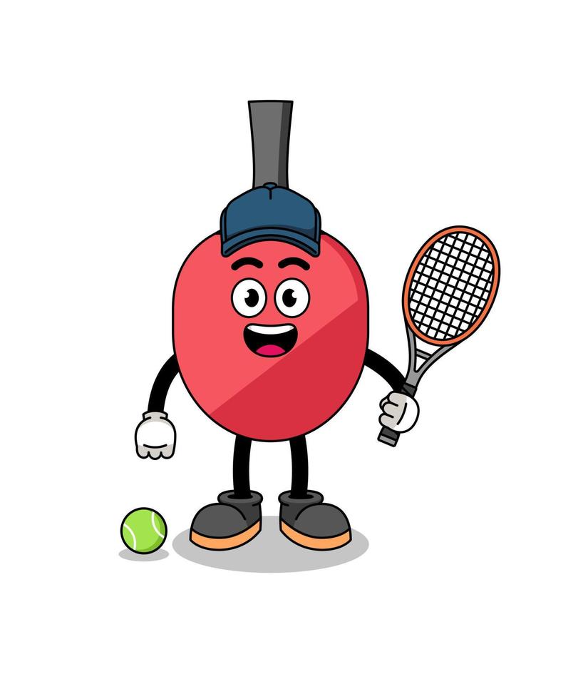 table tennis racket illustration as a tennis player vector