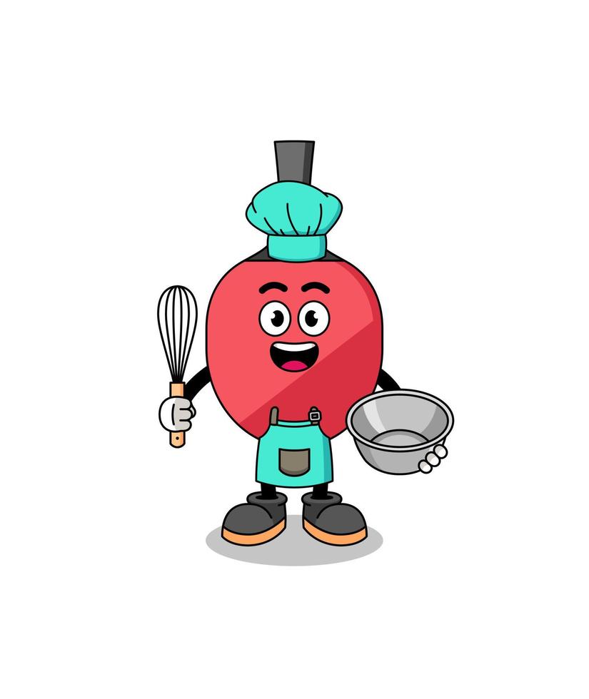 ilustración de raqueta de tenis de mesa como chef de panadería vector