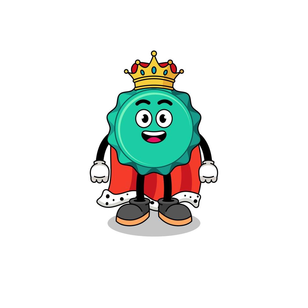 ilustración de la mascota del rey de la tapa de la botella vector