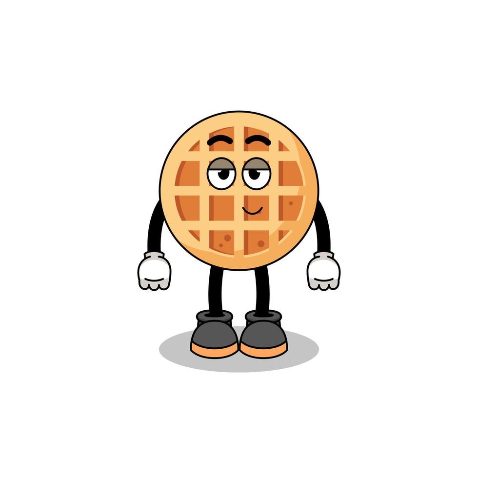 circle waffle cartoon couple with shy pose vector