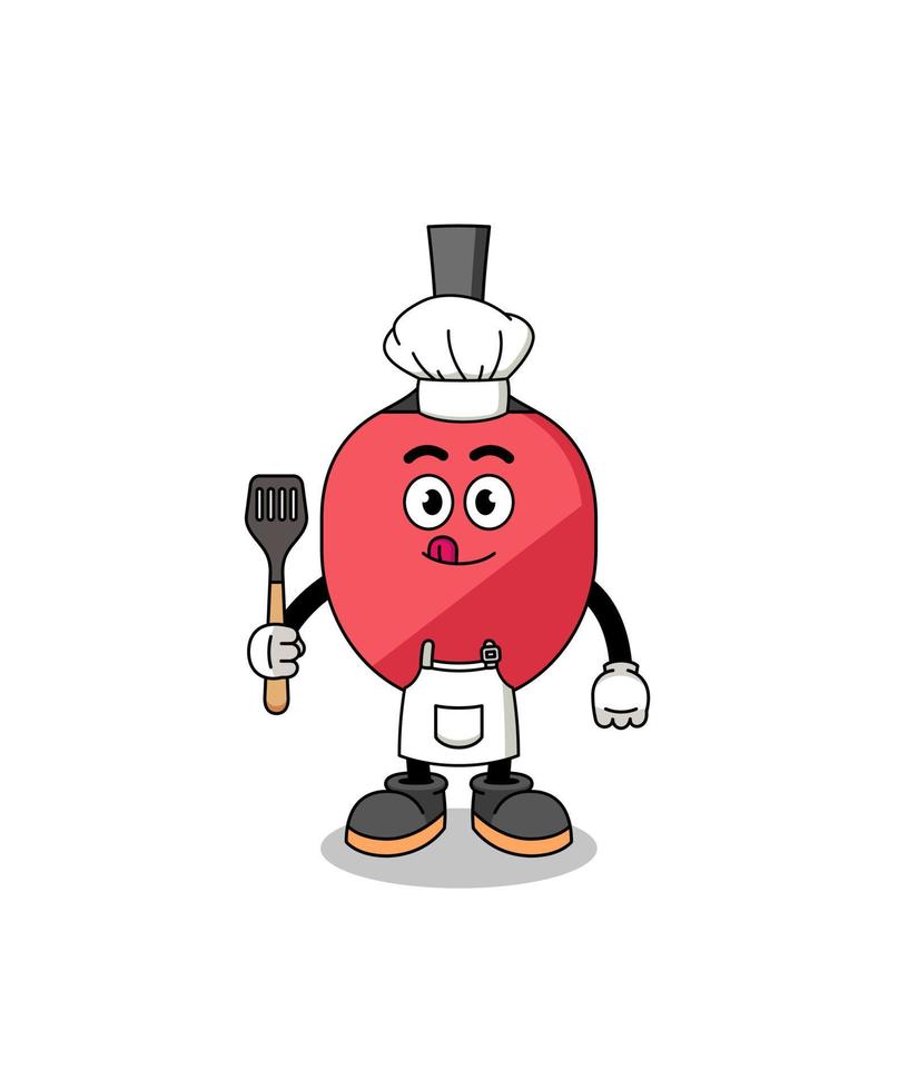 Mascot Illustration of table tennis racket chef vector