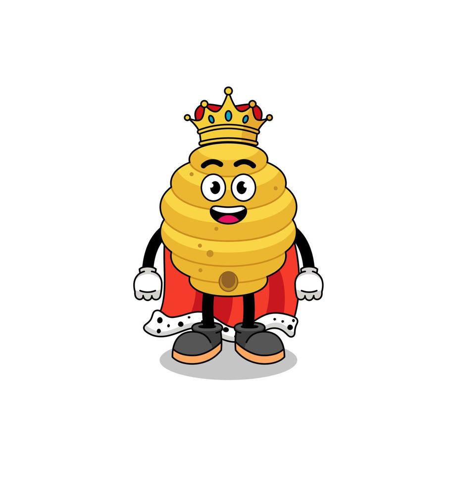 Mascot Illustration of bee hive king vector