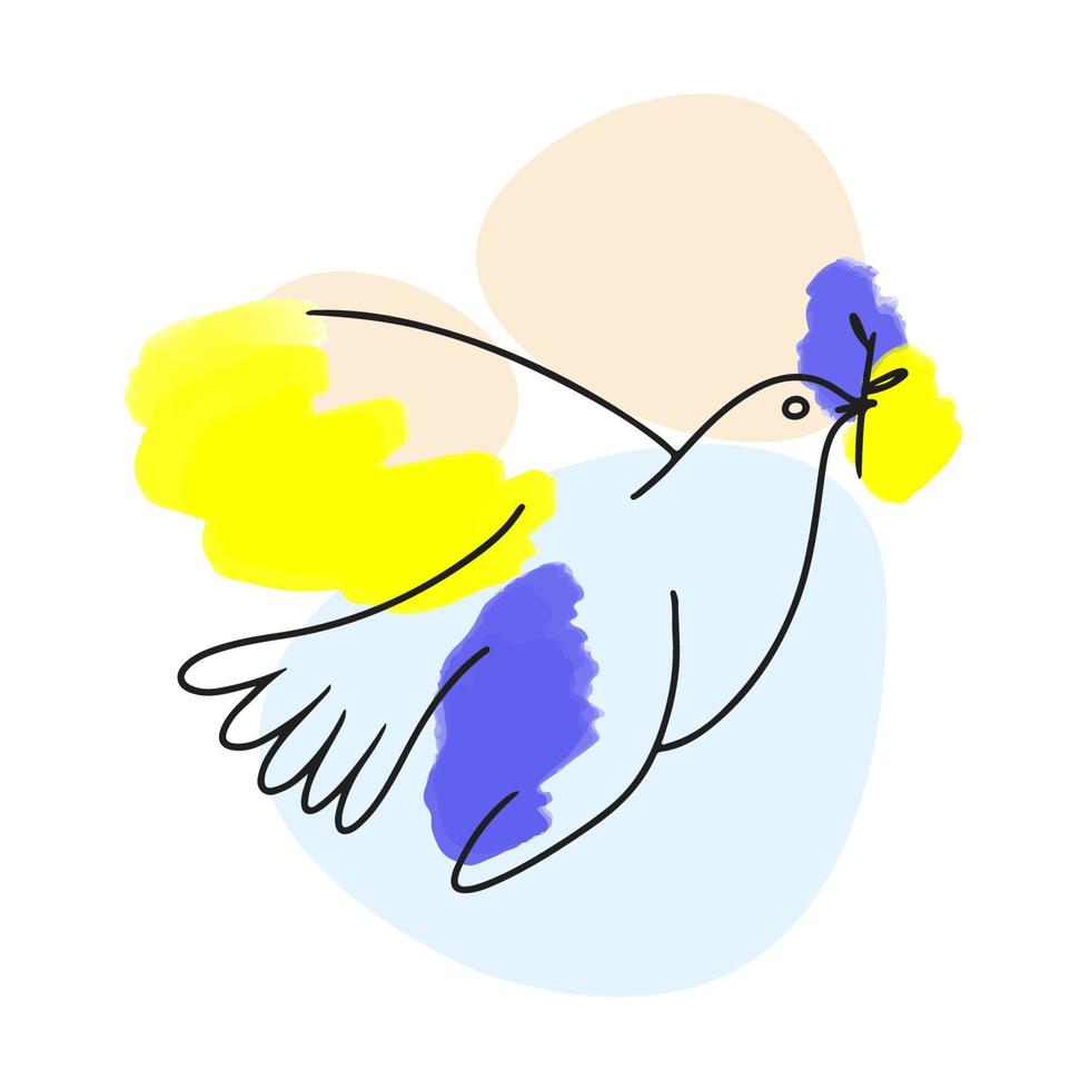 Dove, bird of peace, Ukrainian symbolism, Ukraine, country flag vector