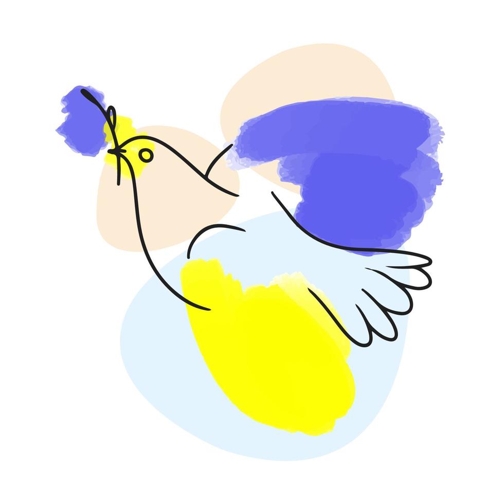 Dove, bird of peace, Ukrainian symbolism, Ukraine, country flag vector